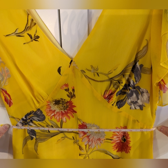 ASOS Warehouse (UK) Yellow Floral Tiered Dress - Picture 14 of 16